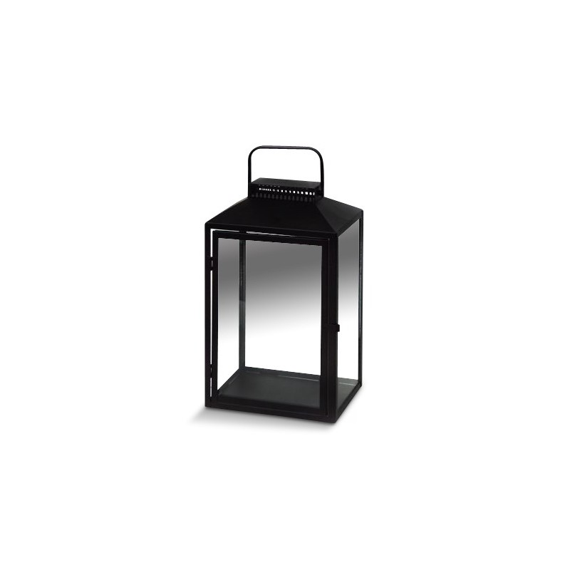 \"Royal\" lantern in black metal, glass panels. - Moinat - Standing lamps